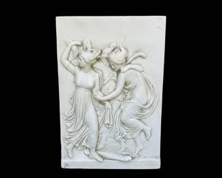 Neoclassical Plaster BasRelief Wall Plaque The Three Graces