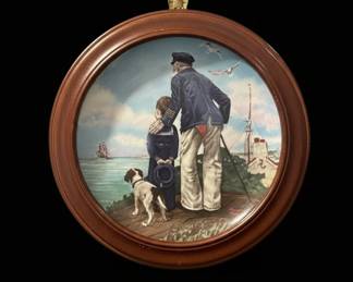 Norman Rockwell Looking Out to Sea Collector Plate with kt Gold Band