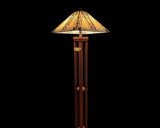 Mission Style Leaded Glass Floor Lamp