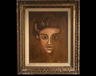 MidCentury Modernist Portrait Oil Painting
