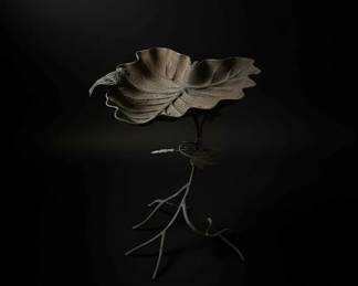 Cast Iron LeafShaped Bird Bath second image