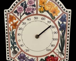 Ohio State Pottery Floral Thermometer