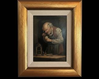 Oil Painting of a Watchmaker by Carl Schleicher eighth image