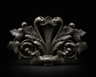 Carved Wood Architectural Pediment with Urn and Acanthus Leaves second image