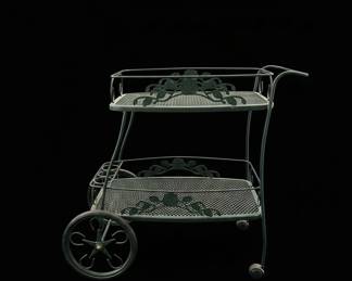 Vintage Woodard Wrought Iron LeafMotif Serving Cart second image