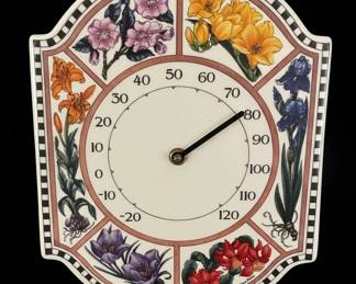 Blue Ridge Pottery Floral Thermometer