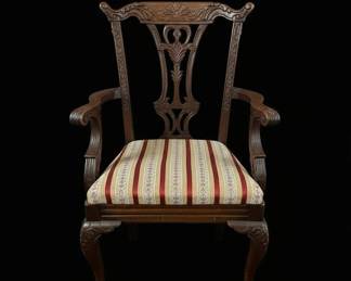 ChippendaleStyle Dining Set with Carved Mahogany Chairs eighth image
