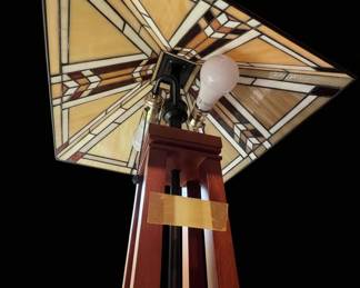 Mission Style Stained Glass Floor Lamp B
