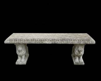 Cast Stone Lion Leg Garden Bench