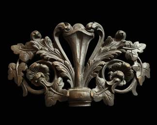 Architectural Carved Wood Acanthus Plaque