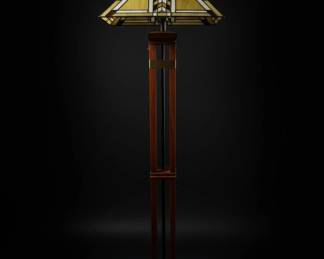 Mission Style Stained Glass Floor Lamp C