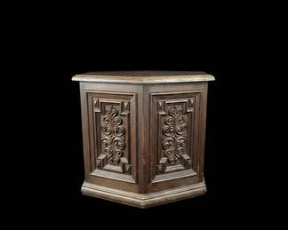 Vintage Carved Wood Pedestal Stand