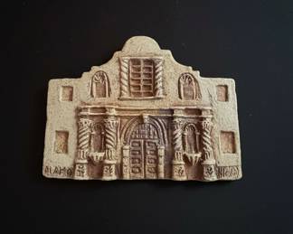 Vintage The Alamo Plaster Wall Plaque