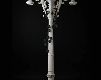 Gothic Revival Cast Metal MultiLight Floor Lamp