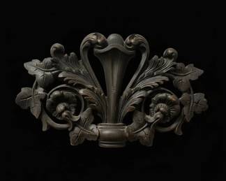 Carved Wood Architectural Pediment with Urn and Acanthus Leaves third image