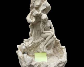 Nymph and Rock Formation Electric Water Fountain