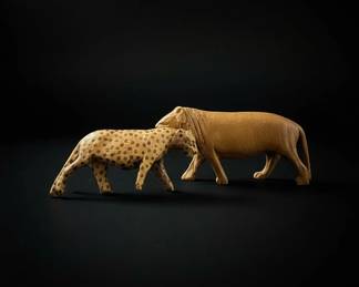 Vintage HandCarved Wooden Animal Figurines