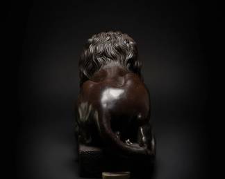 Large Bronze Recumbent Lion Sculpture