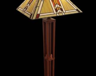 Mission Style Stained Glass Floor Lamp