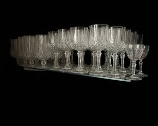 Set of Cristal dArques Longchamp Crystal Wine Goblets second image
