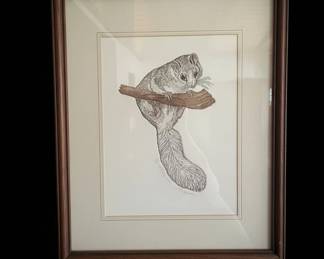 Vintage Pen and Ink Dormouse Illustration
