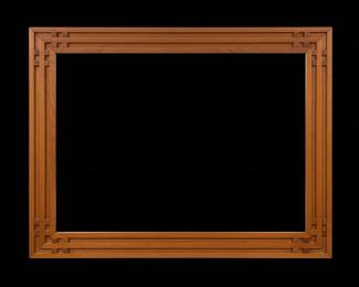 MidCentury Modern Walnut Wall Mirror with Geometric Detailing