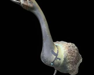 Large Cast Metal Garden Goose Statue