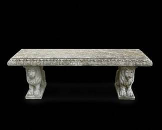 Cast Stone Lion Leg Garden Bench fourth image