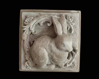 Carruth Studio Midnight Bunny or Little Bunny Stone Wall Plaque