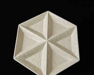 Vintage Mottahedeh Creamware Divided Serving Dish