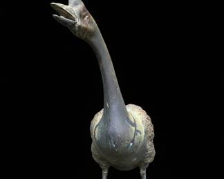 Vintage Cast Metal Garden Goose Statue B