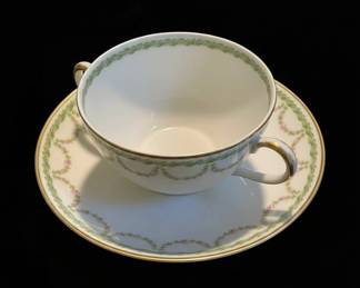 GDA Limoges Dulin  Martin Co. Porcelain Bouillon Cup and Saucer Set sixth image
