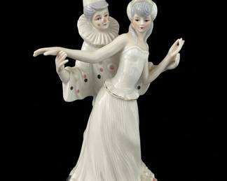 Porcelain Pierrot and Ballerina Figurine second image
