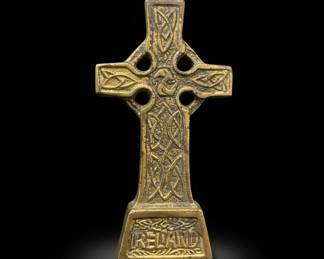 Vintage Brass Celtic Cross Souvenir second image