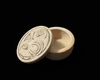 HandCarved Ceramic Lidded Trinket Box fourth image