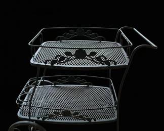 Vintage Russell Woodard Wrought Iron Serving Cart