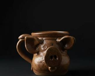Vintage Pig Face Pottery Mug second image