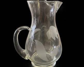 Princess House Heritage Etched Glass Pitcher
