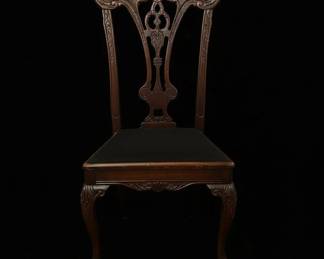 ChippendaleStyle Dining Set with Carved Mahogany Chairs ninth image