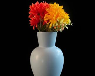 Portuguese Matte Blue Ceramic Vase