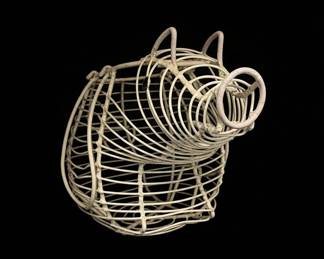 Vintage Wire Pig Egg Basket B second image