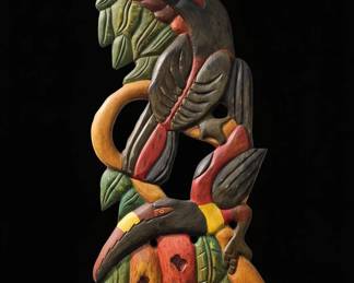 HandCarved Tropical Toucan Wall Plaque B