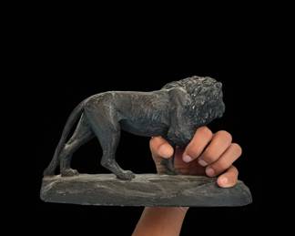 MidCentury Vintage Cast Iron Lion Sculpture third image