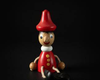 Vintage Italian HandPainted Wooden Pinocchio Figurine