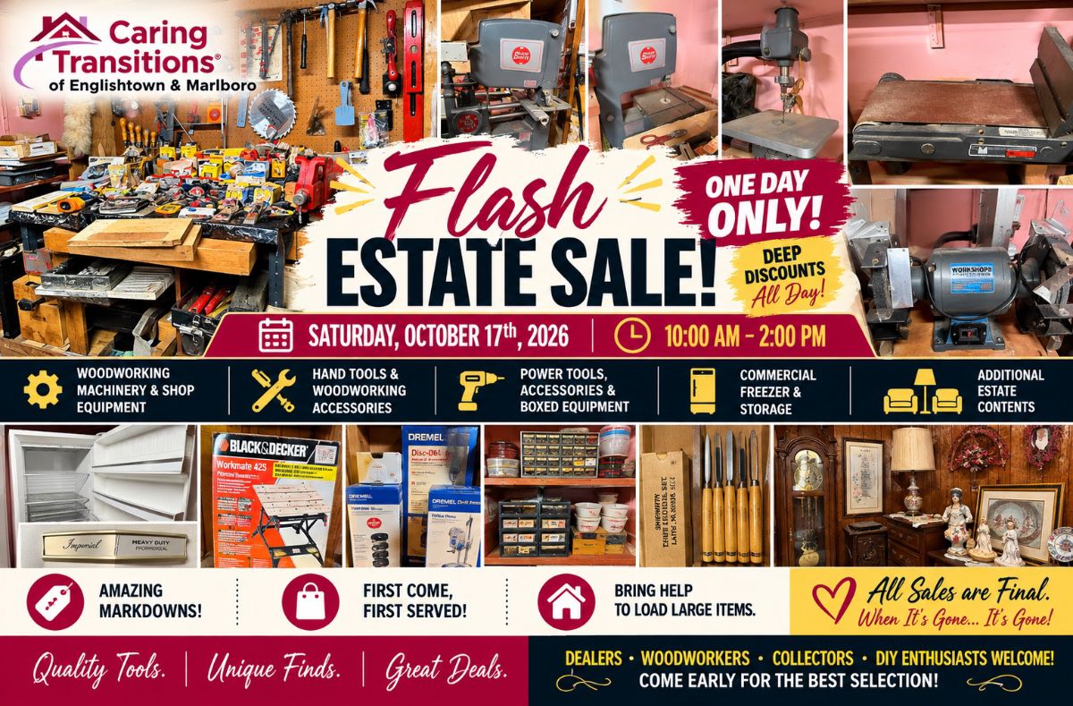 FLASH ESTATE SALE - TOOLS AND TREASURES - ONE DAY ONLY, SATURDAY, OCTOBER 17th, 10:00 AM – 2:00 PM.