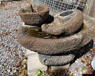 Heavy three-tier stone fountain - works great
