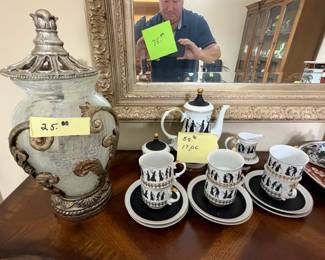 Vintage tea set and Urn