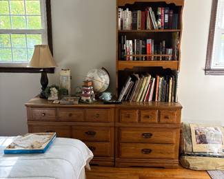 Solid wood dresser and hutch