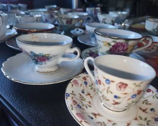 Large collection of teacups