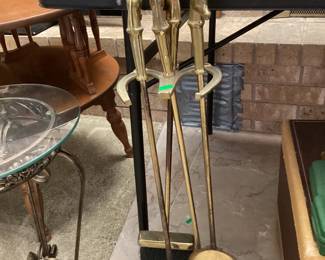 Brass fireplace tools $25
